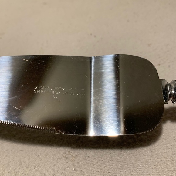 Sheffield England Pie Server Knife Porcelain Handle Vintage Stainless - Picture 5 of 6